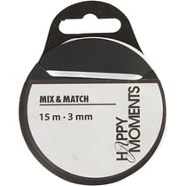Ruban de satin, L : 3 mm, blanc, 15 m/ 1 rouleau