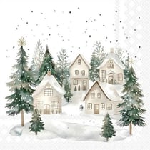 4 serviettes en papier découpage collage 33 cm MAISON DE NOEL N 609