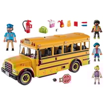 PLAYMOBIL Jouet de construction 46 pieces autobus scolaire avec effets lumineux jaune - 70983
