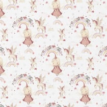 Tissu Coton imprimé digital LittleBird Linette sur fond Blanc