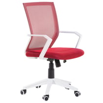 Chaise de Bureau à Roulettes en Tissu Maillé Rouge Foncé Assise Confortable Réglable en Hauteur pour Coin de Travail Moderne et Scandinave Beliani