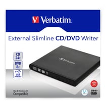 Graveur CD/DVD externe Verbatim ultra portable noir