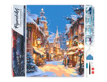 Diamond Painting Broderie Diamant Figured’Art 40x50cm toile entière roulée avec diamants carrés - Village Illuminé de Noël