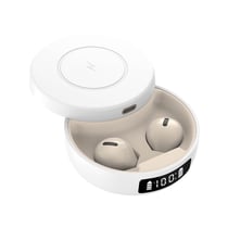 Ecouteurs Bluetooth Sans Fil Réduction De Bruit Affichage LED Ergonomique Beige 2 YONIS