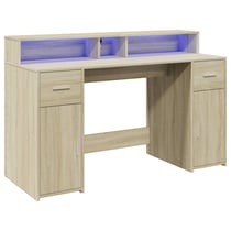 Bureau table poste de travail meuble d'ordinateur informatique étude avec lumières LED