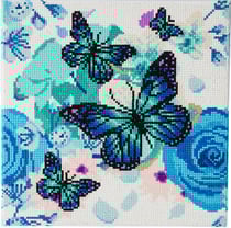 CRYSTAL ART Kit tableau broderie diamant 30x30cm Papillons