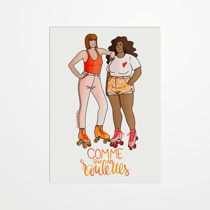 Carte postale - La Renarde Bouclée - Roller girls - 14,8 x 10,5 cm - Made in France