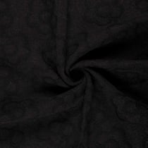 Tissu Jacquard maille lourde Chloé Fleuris sur fond Gris anthracite