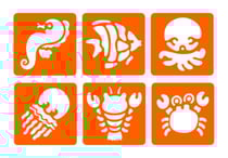 LOT 6 POCHOIRS MONDE AQUATIQUE