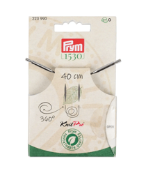 Câble rotatif 360° Natural Prym de 40 à 150cm – Cordon en acier avec revêtement nylon pour aiguilles interchangeables 40cm Marron