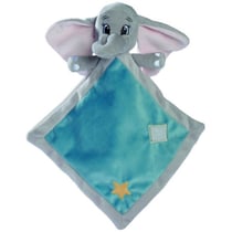 Dumbo l'elephant doudou plat gris et bleu 20 x 20 cm - peluche disney - nicotoy