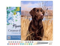 Peinture par Numéro Figured'Art avec Cadre - Chien labrador - Kit de Loisir Créatif DIY Numéro d'Art Complet - 40x50cm toile tendue sur châssis