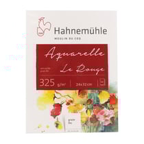 Bloc aquarelle Le Rouge 325g/m2 12feuilles grain fin 24x32cm - Hahnemühle