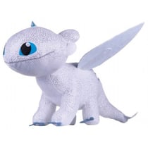Grande peluche furie eclair dragon blanc 80 cm - peluche licence xl dragons