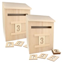 2 calendriers de l'Avent boîte aux lettres DIY en BOIS 28 cm - ARTEMIO