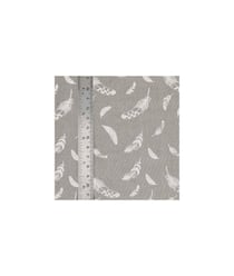 Tissu coton plumes feuillegris vendu par 50 cm