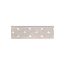 Disquette 25m ruban double face à pois beige fonce 15mm