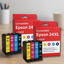 Pack de Cartouches Compatibles EPSON 34XL pour Imprimantes WF 3720DW, 3720DWF, 3725DW & WorkForce Pro 3720DW, 3720DWF, 3725DW