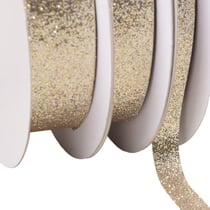 Bobine 30m ruban scintillant champagne