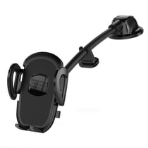Support Voiture Smartphone Ventouse Puissante Flexible Rotation 360 Wiwu Noir