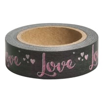 Washi Tape Love, taupe, 15mm, rouleau 15m