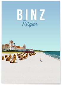 Affiche ville Binz | A3 : 29,7x42cm