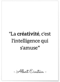 Affiche Einstein 'La créativité...' | A3 : 29,7x42cm