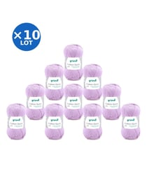 Lot de 10 pelotes COTTON QUICK UNI de Gründl – 500 g de coton mercerisé certifié Oeko-Tex 160 Violet