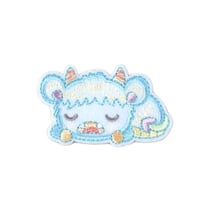 Ecusson  monstre rigolo chèvre bleue 5,5cm x 3,5cm
