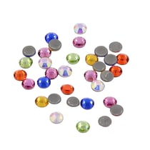 75 Perles Cabochon Strass brillants thermocollants Hotfix en verre multicolore Diamètre 5 mm - grade AA