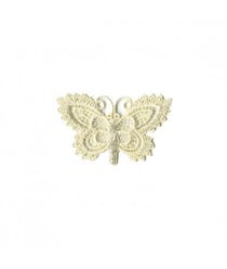 Ecussons Thermocollant Papillon Crochet 3 X 5 cm - Mediac Ecru