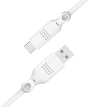 JUST GREEN Câble de Charge et Synchronisation USB-A / USB-C 2 mètres 3A 15W Blanc
