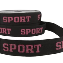 Bobine 20m élastique sport irisé 32mm Rose framboise