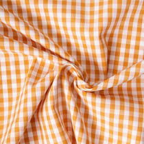 Tissu Rayures Laury Petits carreaux 5 mm Jaune safran