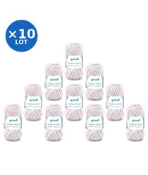 Lot de 10 pelotes COTTON QUICK PRINT de Gründl – 500 g de coton à motifs multicolores certifié Oeko-Tex 233 Rose