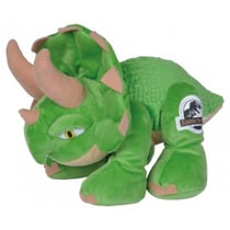Peluche dinosaure triceratops vert 27 cm - jurassic world - dino tyrannosaure - peluche licence