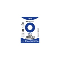 Paquet 100 fiches sous film - bristol uni non perforé 55x74mm - Blanc - x 48 - Exacompta