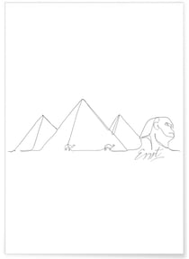 Affiche Line Art Egypte | A3 : 29,7x42cm