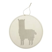 Graine Créative - Suspension à broder Lama en bois 22cm