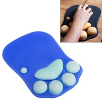 Tapis De Souris Patte De Chat Ergonomique Antidérapant Silicone Vert Bleu Foncé YONIS
