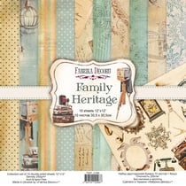 10 papiers scrapbooking 30 x 30 cm FABRIKA DECORU FAMILY HERITAGE