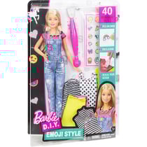 Barbie blonde emoji style + habits et decalcos - accessoires - mattel - dyn93