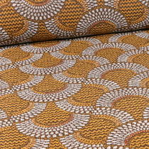 Tissu Jacquard  Zama sur fond Jaune or