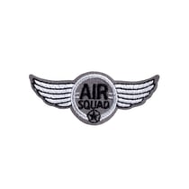 Ecusson  blason aviation air squad avec ailes grises 5,7cm x 2,4cm