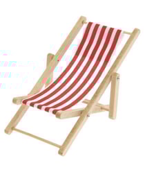 Chaises longues de plage miniature, 6,5 x 11 cm pour le monde des lutins - Rico Design rouge et blanc