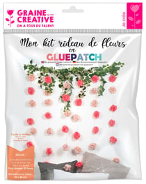 KIT RIDEAU DE FLEURS EN GLUEPATCH ROSE 900x800x80mm
