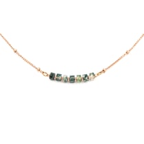 Collier Piana en pierres Agate Aquatique