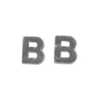 Lettres en cire - B - , argent, 9mm, 2 pces