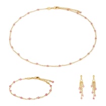 Collier, bracelet et boucles d'oreilles Elyssa en pierres Tourmaline