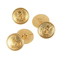Lot de 3 boutons blason or blanchi 18mm